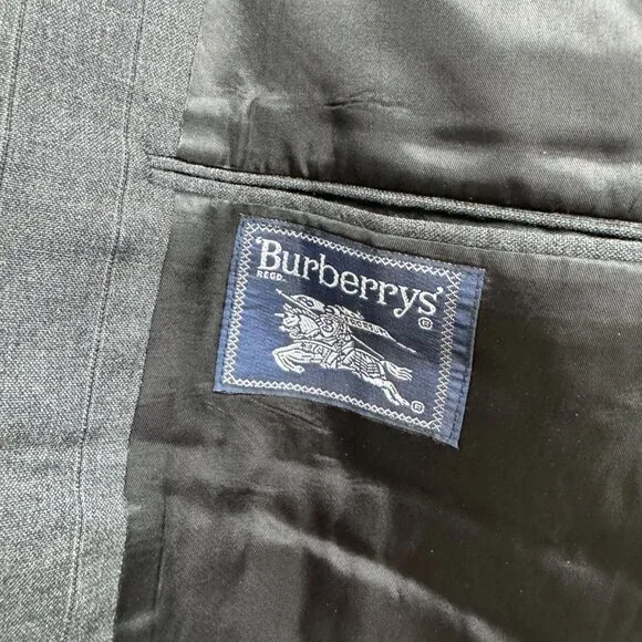 Burberrys Gray Pure Wool 2 Button Single Vent Sport Coat Blazer 38R - Picture 6 of 15